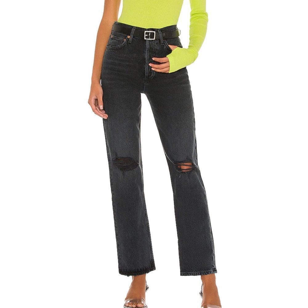Agolde 90s Pinch Waist High Rise Straight Jeans in Howl US 29 NEW MSRP $195